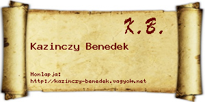 Kazinczy Benedek névjegykártya