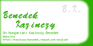 benedek kazinczy business card